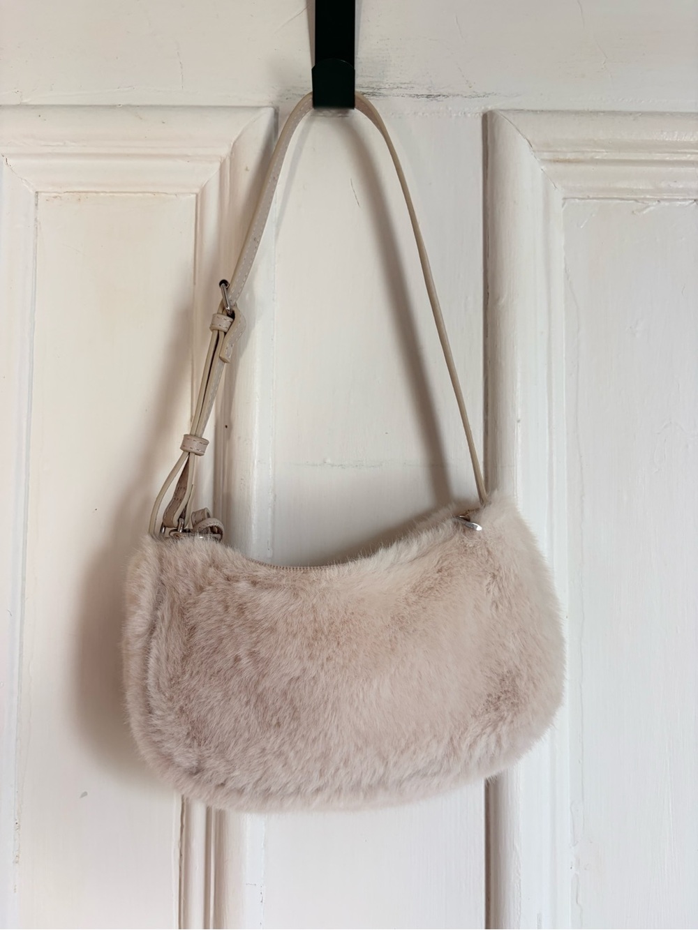 Zara Faux Fur Shoulder Bag with Adjustable Strap